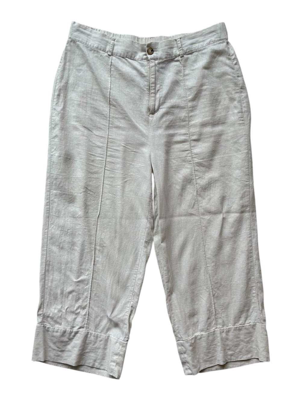 Joie Linen Blend Cropped Wide Leg Pants Size XL